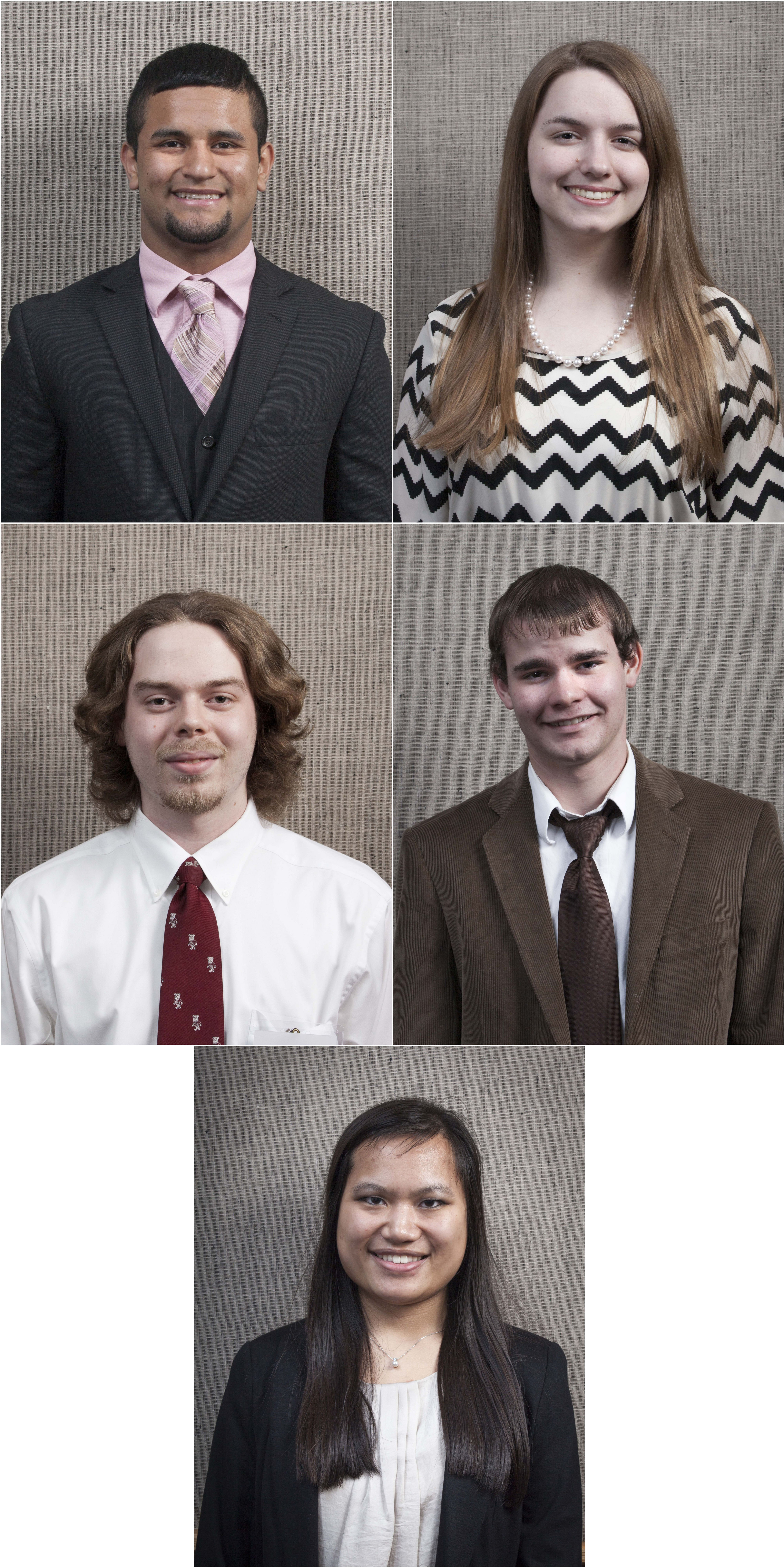 Top (l-r): Jose Contreras,Madelyn Davis;<br /><br />
Middle (l-r): Drew Holiman, Matthew Murphy;<br /><br />
Bottom: Elizabeth Whitehurst<br /><br />
