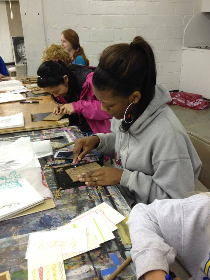 Ashley Bryant of McCarley (foreground) and Katherine Huang of Tupelo (background) were among recent campers taking part in the INvision summer art camp at Mississippi State. Other camper photographs may be viewed on the <a href="http://www.facebook.com/MississippiStateUniversityVisualArtsCenterGallery">College of Architecture, Art and Design's Facebook page</a>.