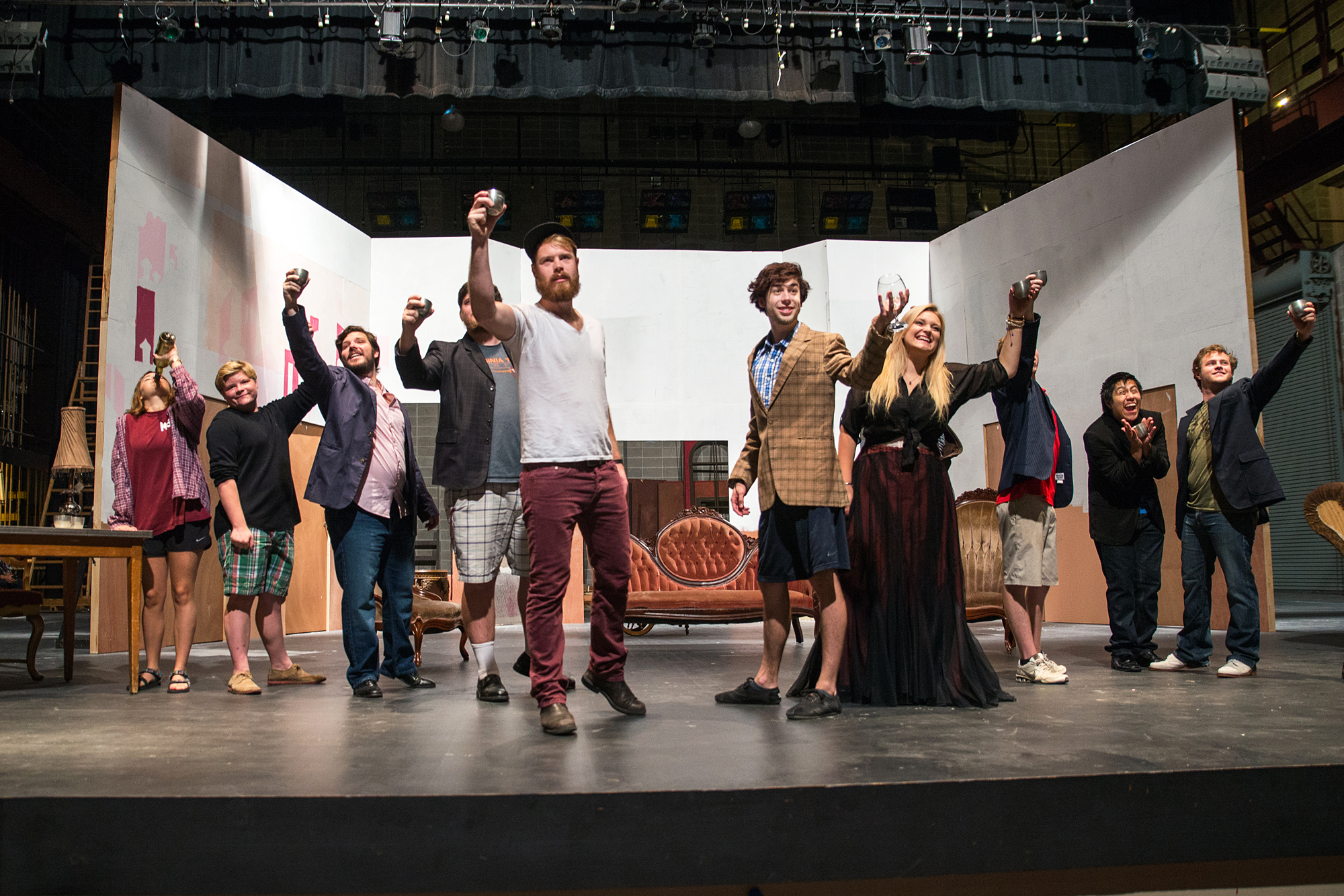 The cast of "The Government Inspector" performs a dress rehearsal this week. The show opens Oct. 8 on the McComas Hall main stage.