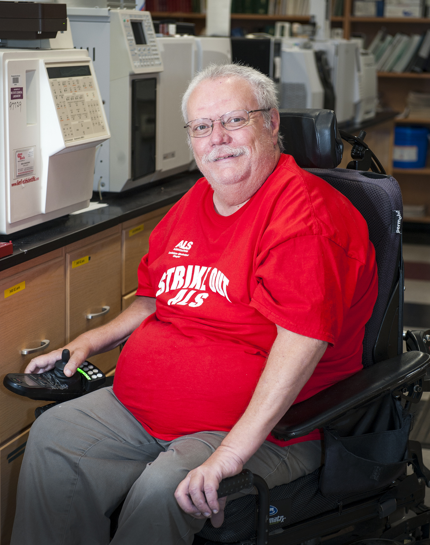 Jose Rodriguez, petroleum products director for the Mississippi State Chemical Lab housed at Mississippi State University, was diagnosed with amyotrophic lateral sclerosis about three years ago. However, he continues working and advocates awareness and research for a cure.