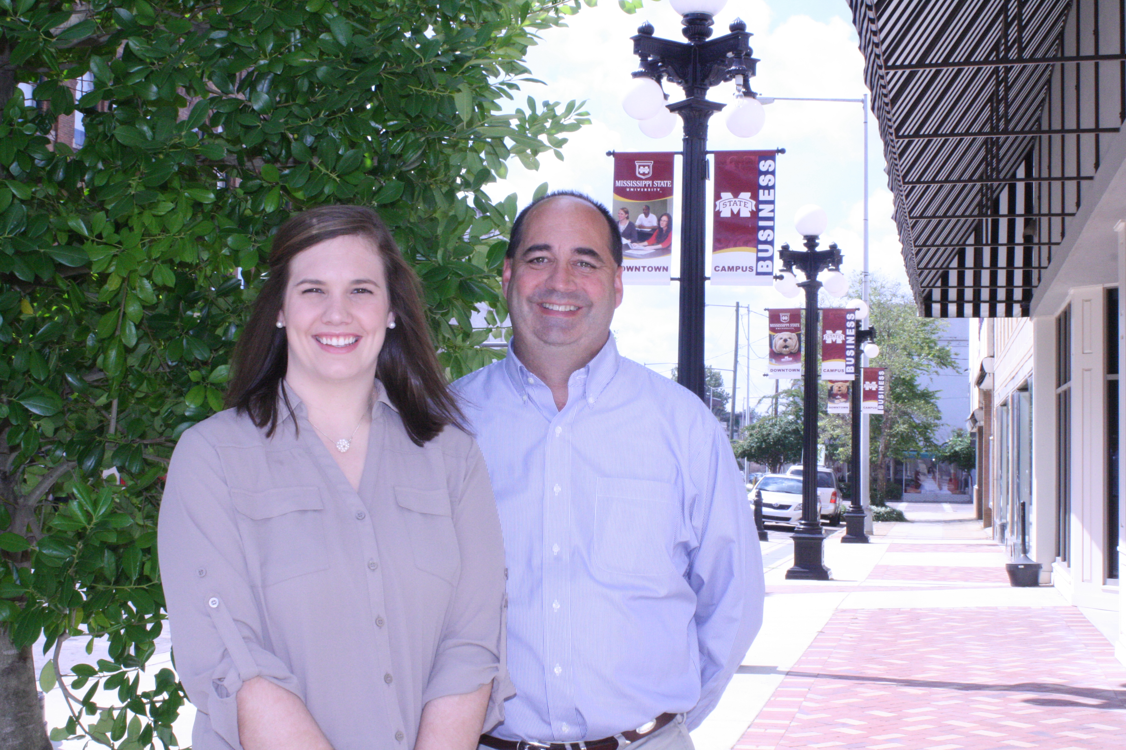 Heather Woodall, the new senior coordinator for MSU-Meridian's Career Center, is pictured with Scott Maynard, Career Center director.