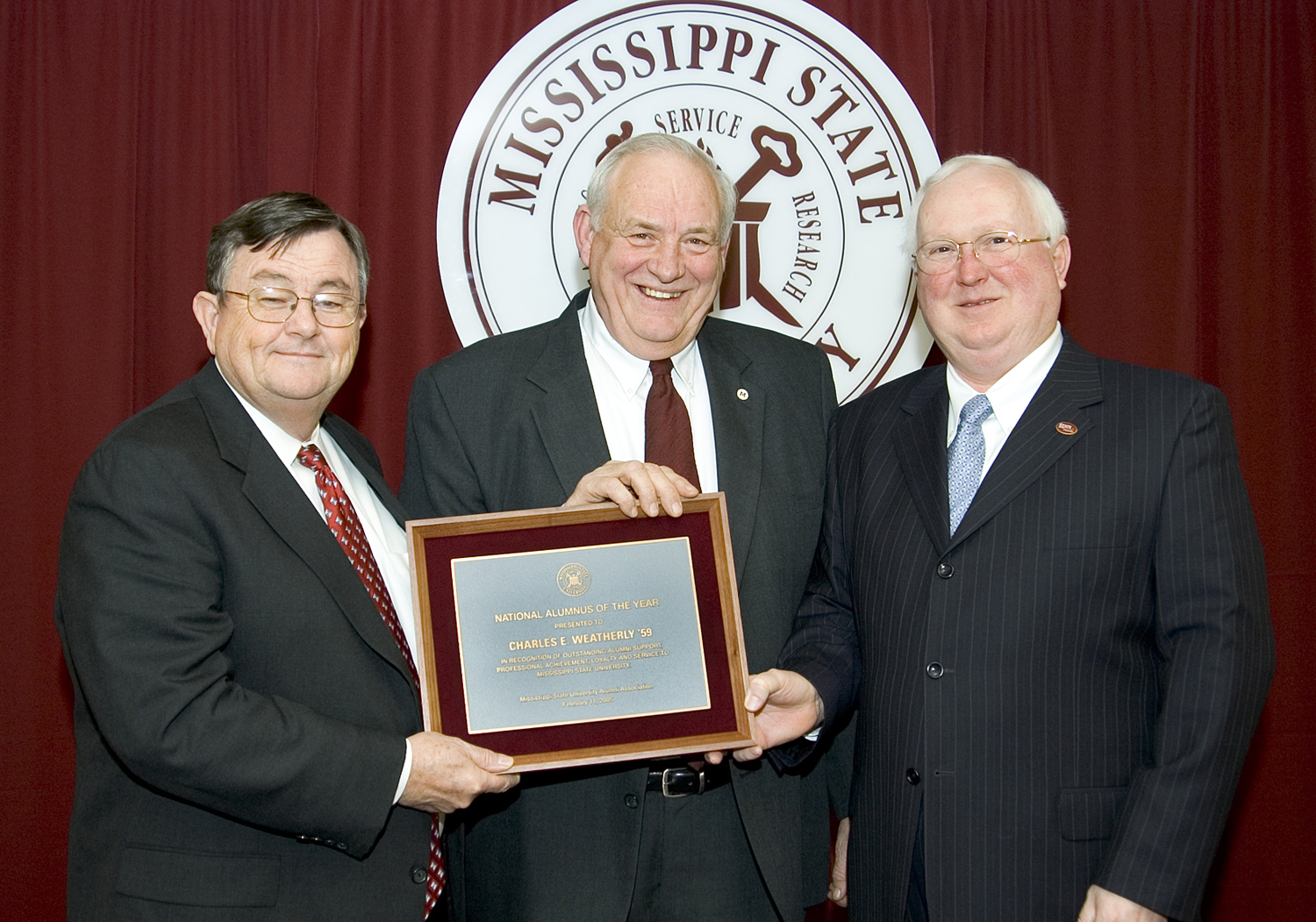 President Charles Lee (l), Charles E. "Charlie" Weatherly and Keith Winfield