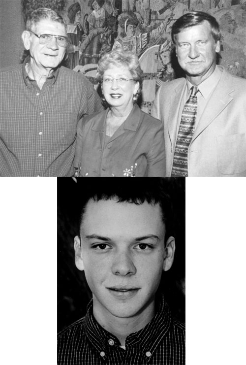 <br /><br />
Top, left to right, scholarship namesake Wayne Cole and his wife Mary, MSU donor James Smith<br /><br />
Bottom, MSU senior John Atwill, the first Wayne Cole Scholar 