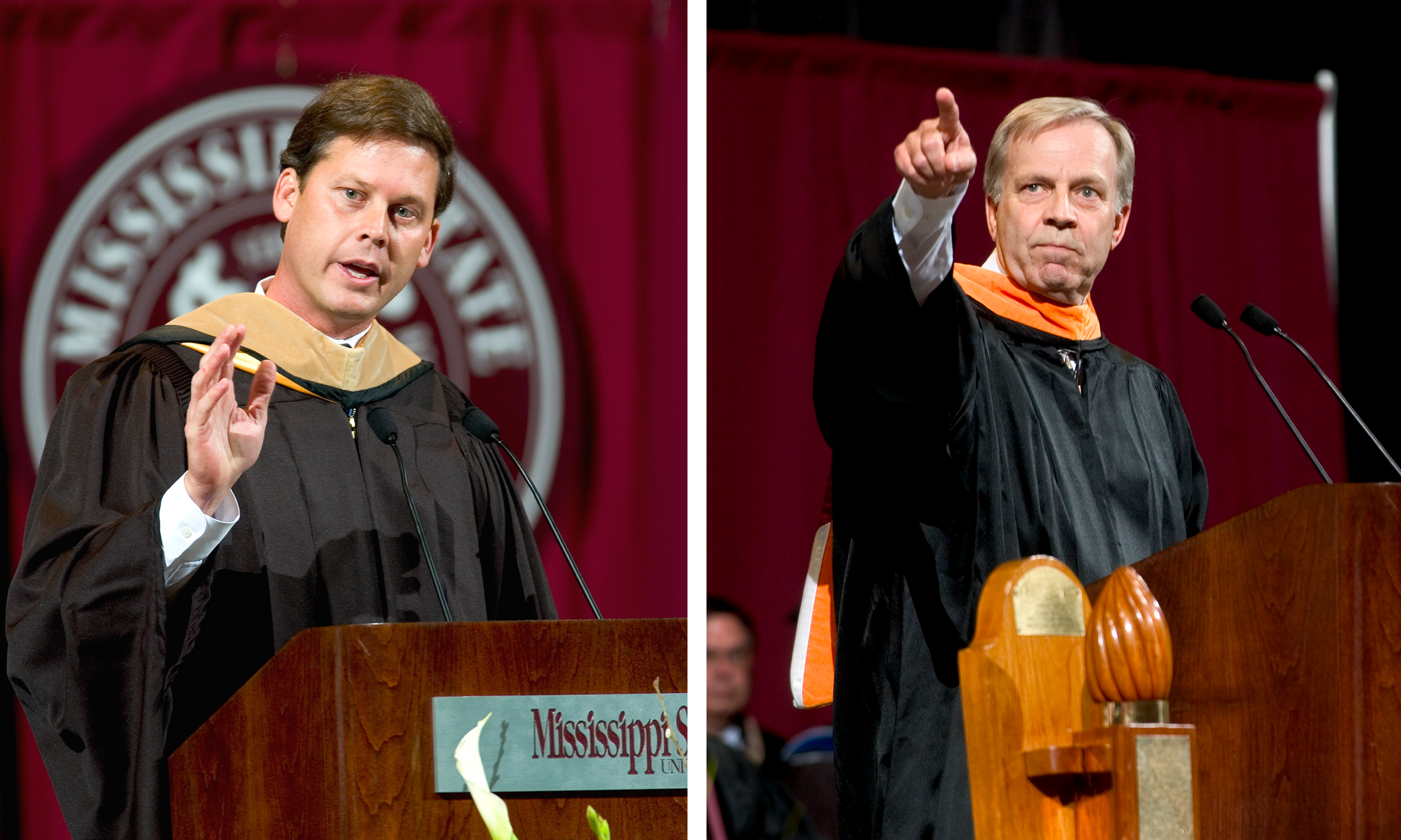 (Left) Rep. Chip Pickering, R-Miss., and MSU alumnus James W. Bagley