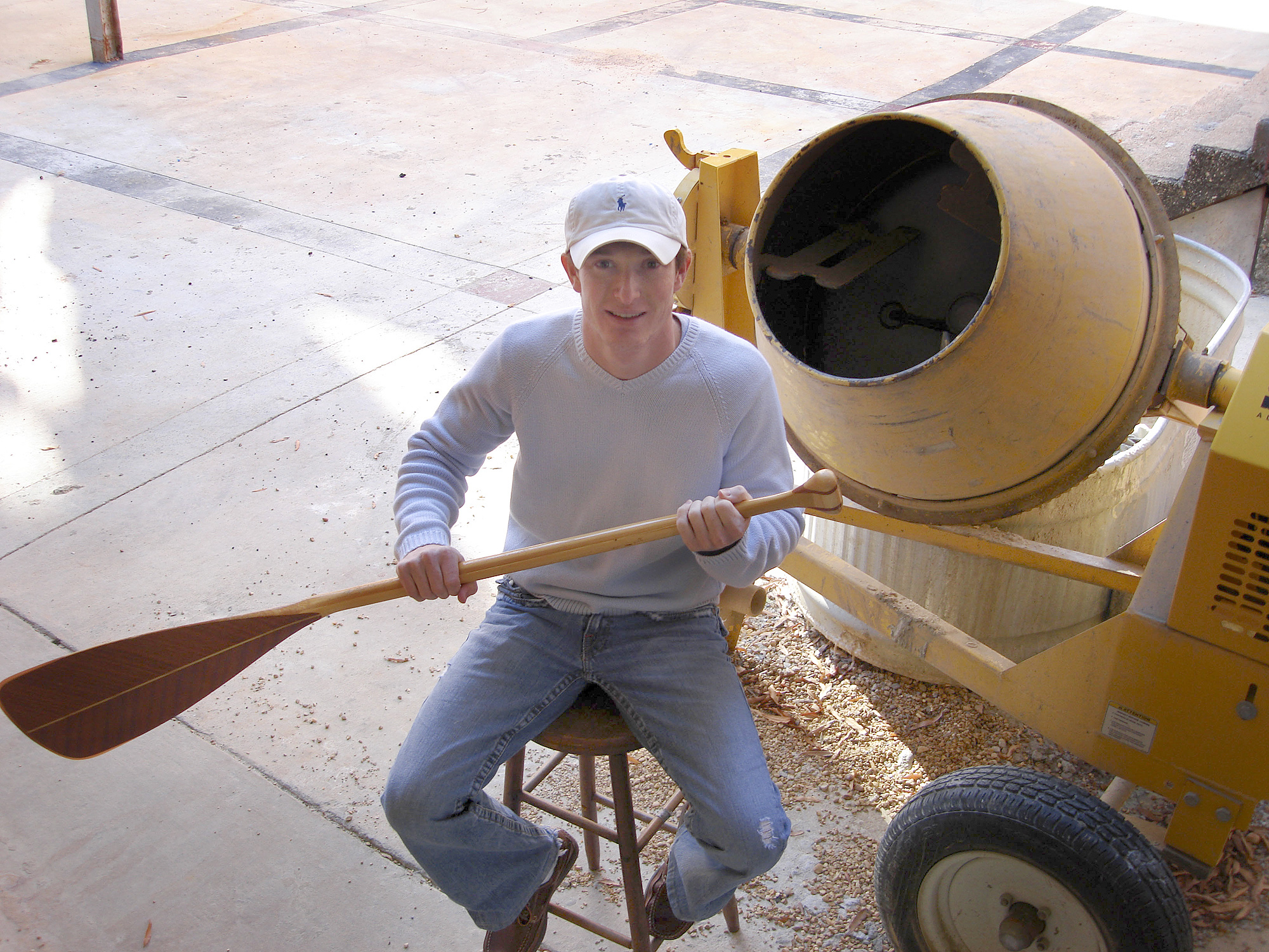 Senior Austin Moore of MSU's concrete canoe-building team