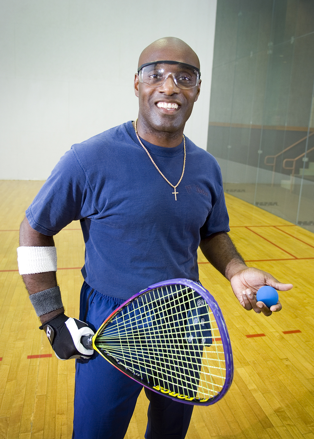 MSU doctoral student Robert Elliott enjoys racquetball in his spare time.