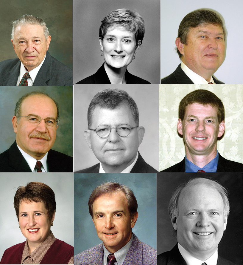 <br /><br />
Top row, left to right, Billie Ball, Virginia Carron, and James Dow.  Middle row, Mohammad Hosni, Harry James, and Curry Knight.  Bottom row, Marilyn Martin, Prentice McKibben, and James Trimble. 