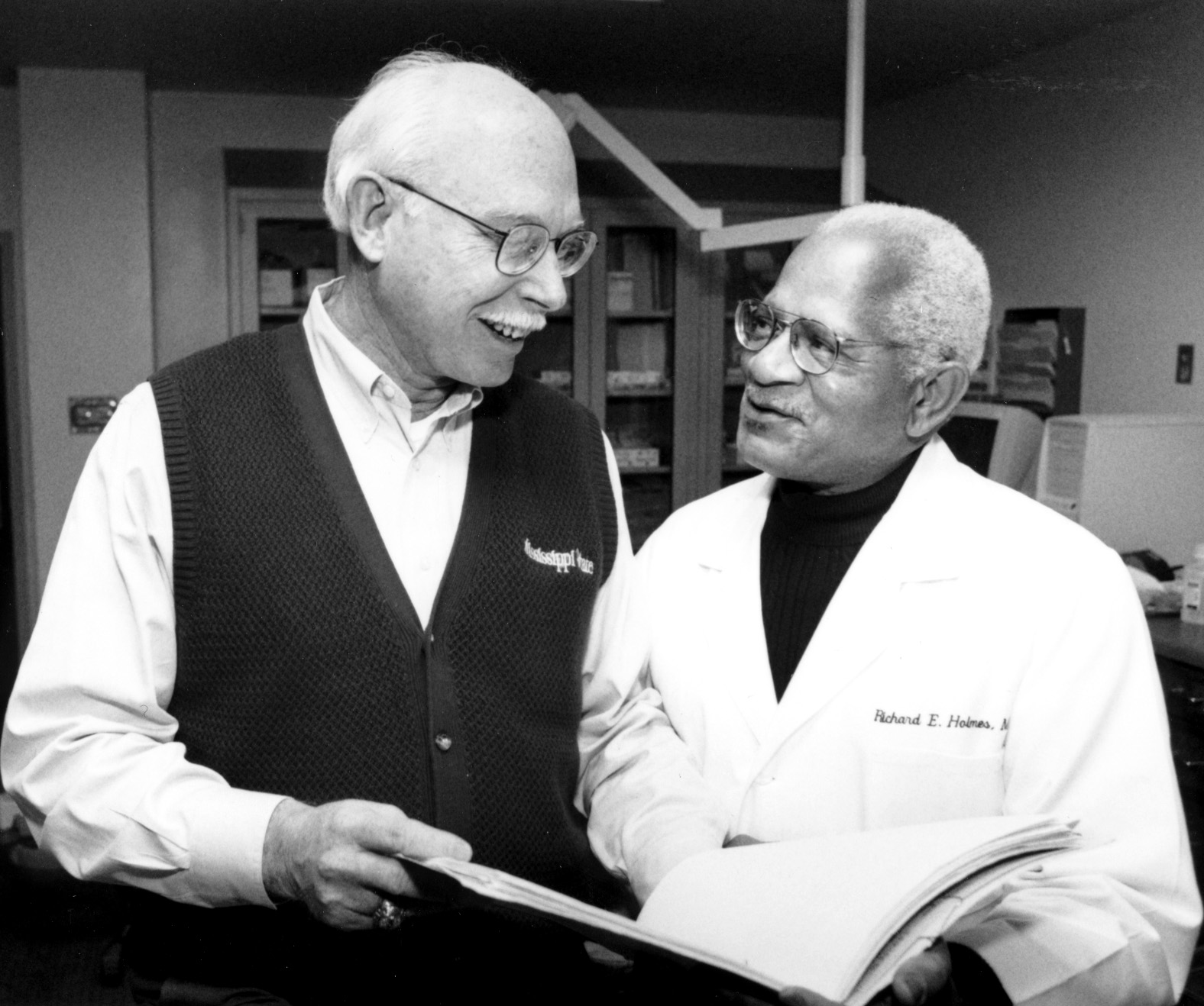 <br /><br />
MSU's newest physician, Dr. Richard Holmes (r), with Dr. Robert Collins, Longest Student Health Center director  