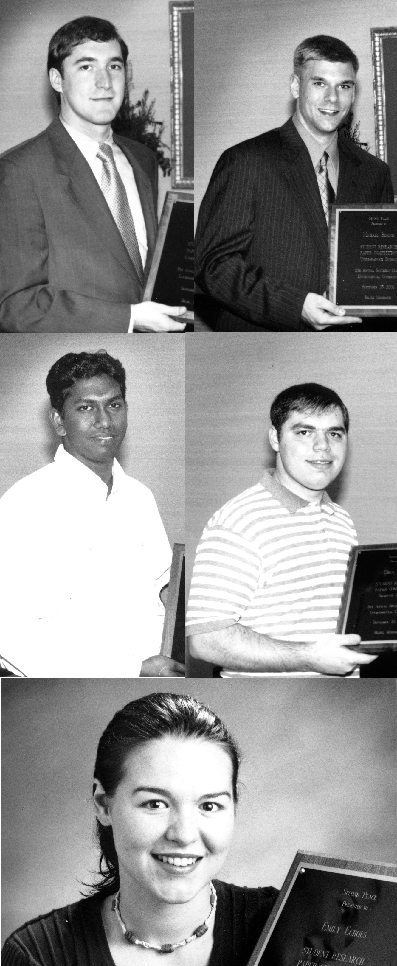 <br /><br />
Left to right (top row), Jack Ford, Michael Bestor, (middle row) Arun Subramani, Chris Allen, (bottom row) Emily Echols 