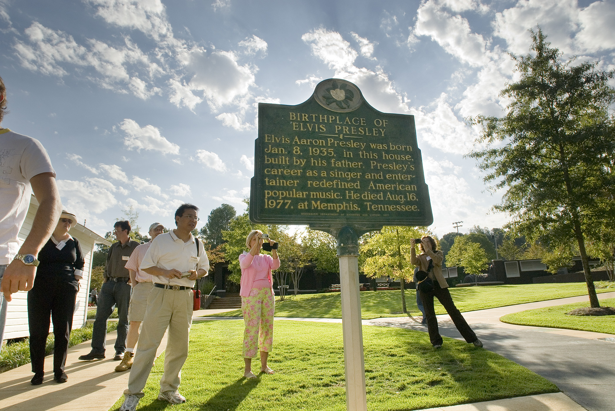 BIRTHPLACE OF ELVIS--New members of the Mississippi State faculty visit the birthplace of Elvis Presley in Tupelo during the eighth annual Mississippi Tour. The annual, daylong bus journey to various sites in the state is sponsored by the provost's office and MSU's government relations office.