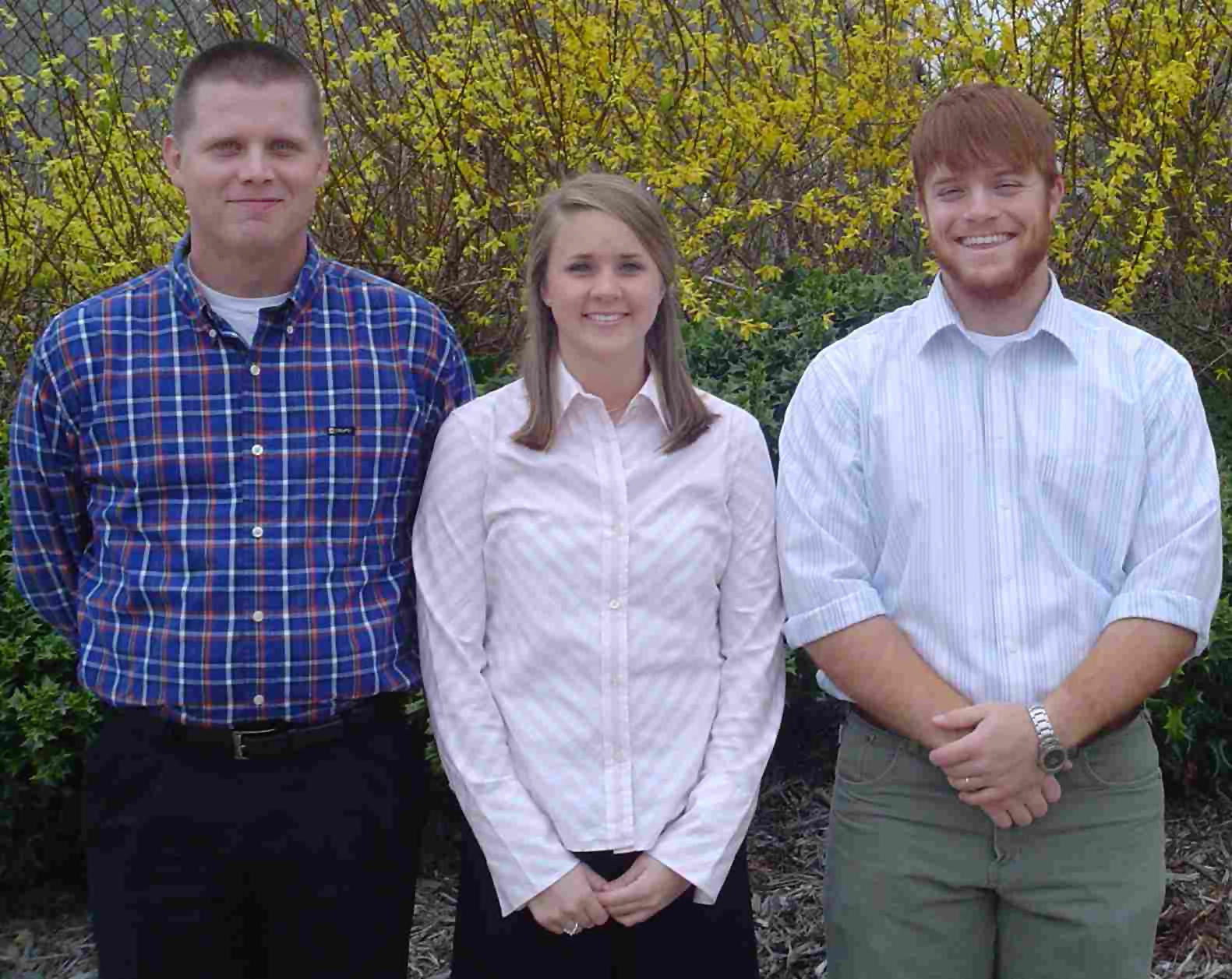 MSU kinesiology scholars (l-r) Kevin Cope, Lauren Shideler and John Davis