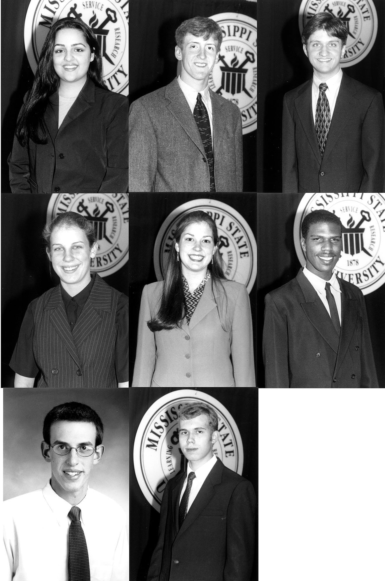 <br /><br />
Top, left to right, Schillig Scholars Bahar Adeli, Cory Carter, Jonathan Cole<br /><br />
(center) Claire Fellman and Amy Wilkinson (bottom) Presidential Scholars Jared Fisher, Peter Gilbert and Robert Stranghoener