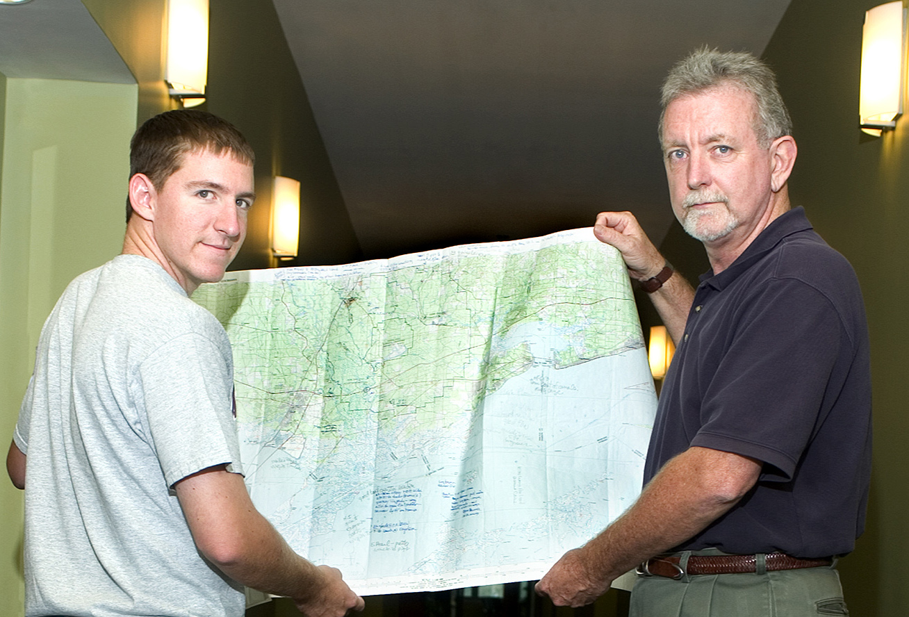 <br /><br />
Left, grad student Paul Lanning working on the project and professor Wayne Wilkerson 